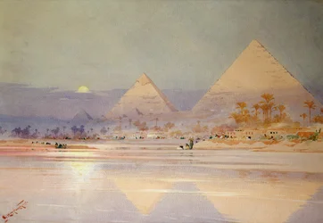 Die Pyramiden in der Abenddämmerung
